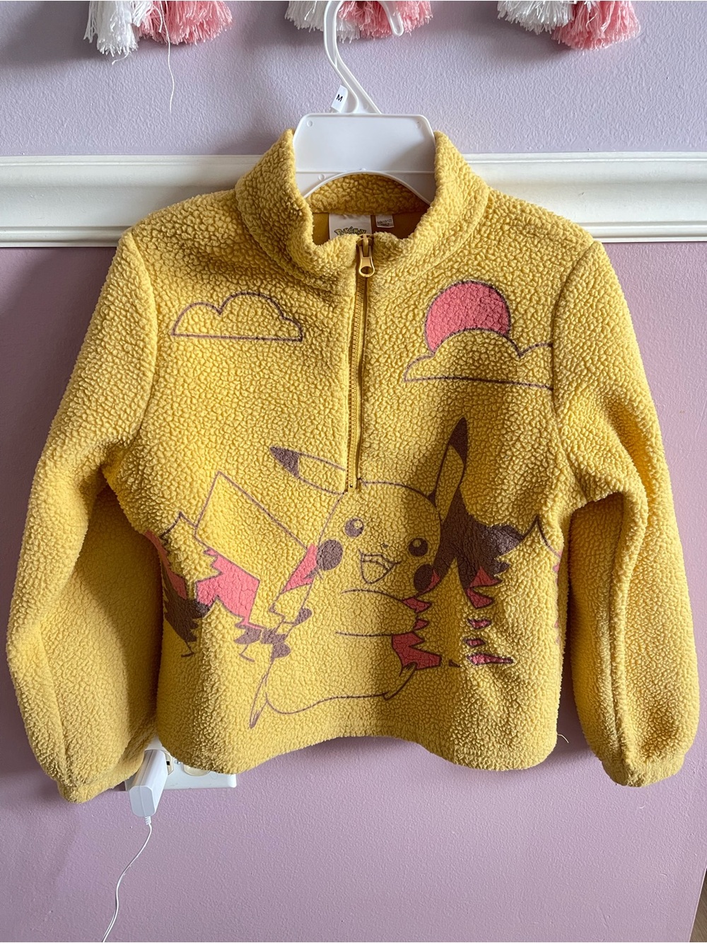 Kids Yellow Pikachu Fleece Pullover